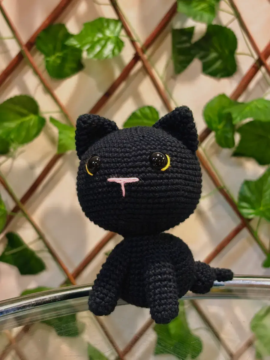 Gato negro a crochet