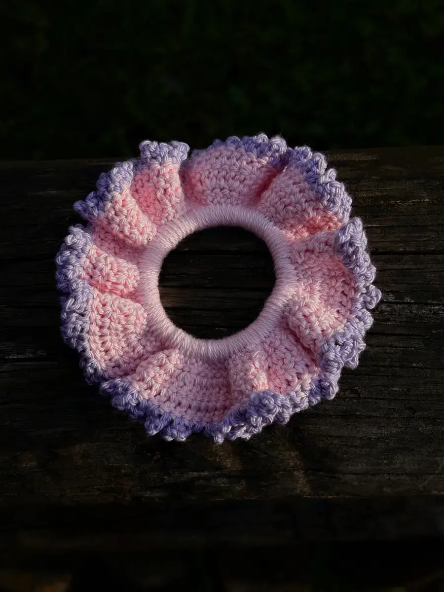 Scrunchie rosa y lila